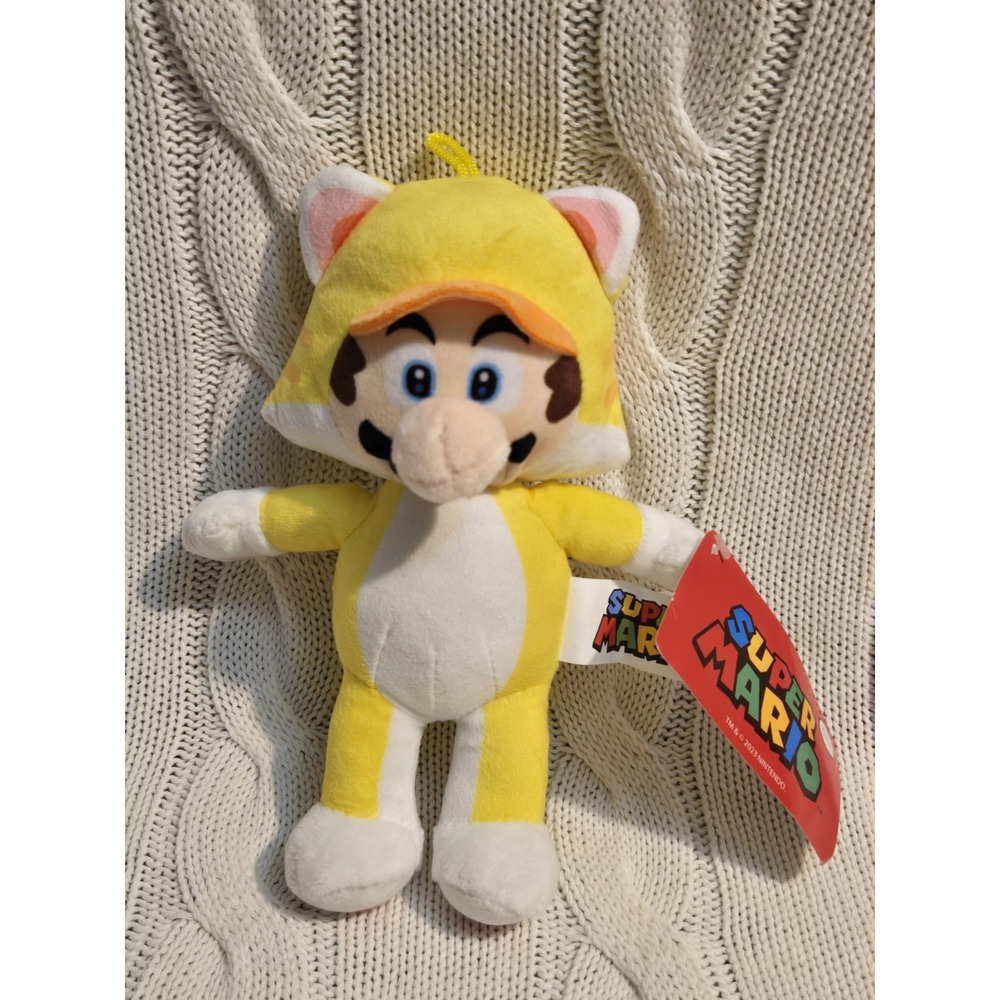 Super Mario Cat Mario Plush 8" Nintendo Good Stuff 2023 w/ Hang Tag Yellow‎ NWT